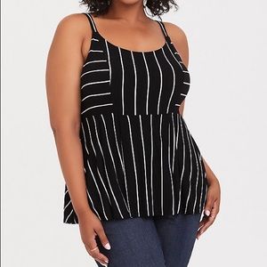 Torrid Super Soft Striped Peplum Tank - Size 5